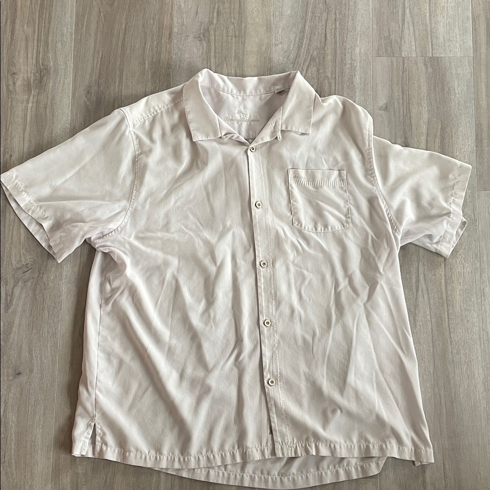 Classic Off-White Tommy Bahama Short Sleeve Button Down Shirt